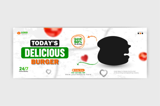 Food social media banner template. restaurant social media cover.