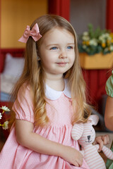 portrait of a girl with long hair in a dress