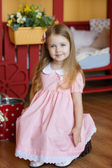 portrait of a girl with long hair in a dress