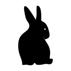 black and white rabbit vector