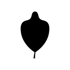 Black tree leaf vector illustration isolated on transparent background