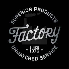 Obraz premium Factory design template. Authentic T-Shirt Design. Vector and Illustration.