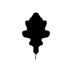 Black tree leaf vector illustration isolated on transparent background