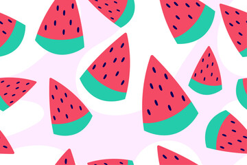 Colourful tropics Summer Seamless Pattern. Hand drawn doodle beauty beach summertime kids background wallpaper for fashion graphic print, textile, apparel, wrapping paper vector
