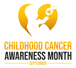 September is Childhood Cancer awareness month, background design with ribbon and shapes. Childhood cancer awareness month wallpaper