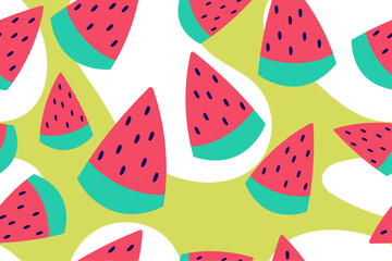 Colourful tropics Summer Seamless Pattern. Hand drawn doodle beauty beach summertime kids background wallpaper for fashion graphic print, textile, apparel, wrapping paper vector