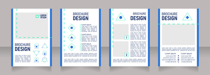 Lab blank brochure design. Template set with copy space for text. Premade corporate reports collection. Editable 4 paper pages. Bahnschrift SemiLight, Bold SemiCondensed, Arial Regular fonts used