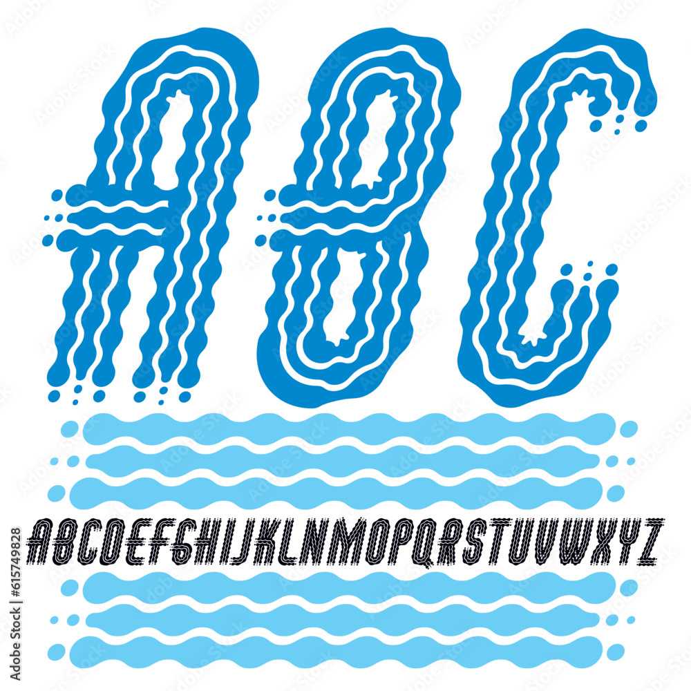 Aufkleber set of cool disco vector capital english alphabet letters isolated. rounded bold italic condensed re
