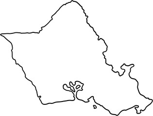 doodle freehand drawing of oahu island map. © tanarch