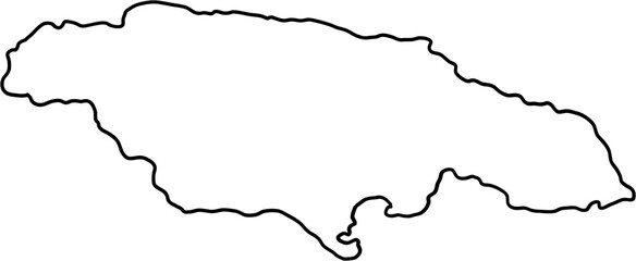 doodle freehand drawing of jamaica island map.