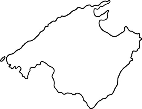 doodle freehand drawing of mallorca island map.