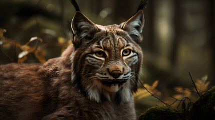 The Eurasian Lynx in the Boreal Forest. Generative AI