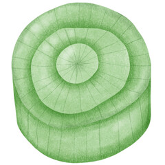 Set of Sliced spring onion drawings.