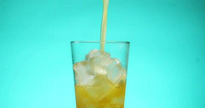 Iced tea lemonade, grape ade, and advertising video shooting on a colored background.
May 26, 2022