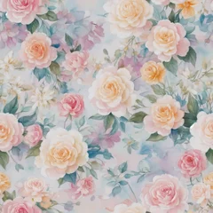 Foto op Plexiglas Pastel Floral Luxury Pattern © OVJECT