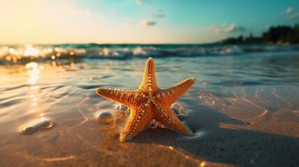 Fototapeta na wymiar a starfish on the beach. Generative AI Art.