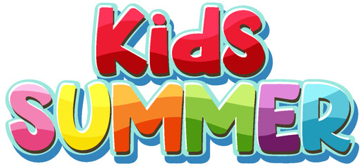 Kids summer text for poster or banner design