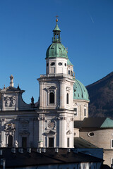 The Salzburg Cathedral or Dom zu Salzburg in the old town Salzburg, Austria