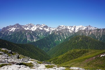 Naklejka premium 北アルプス 初夏の槍ヶ岳と穂高連峰
