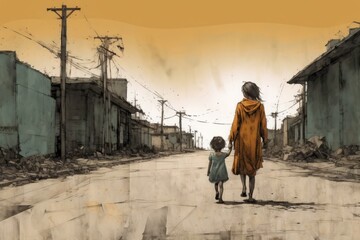 A mother and daughter on an ordinary day