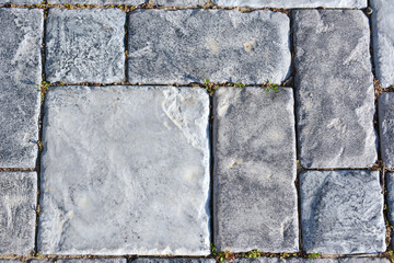 stone tile on the road isolated, copy space