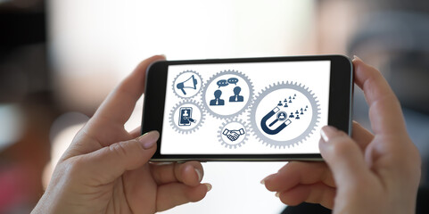 Recruitment concept on a smartphone