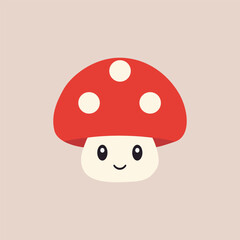 Funny happy cute little smiling mushroom.Vector flat cartoon character illustration Kawaii icon.Isolated on white background,Small mushroom, boletus,