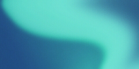 Blue green wavy abstract grainy gradient illustration.