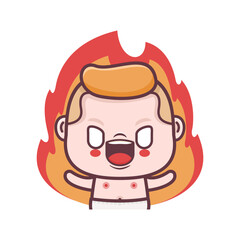 Fototapeta premium cute baby boy cartoon with angry expression