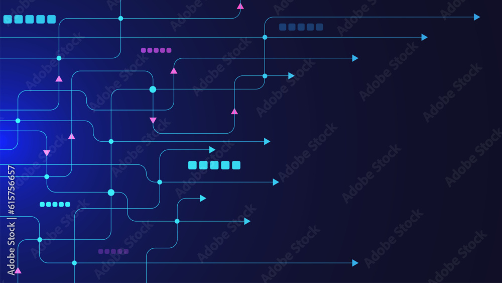 Poster abstract geometric with connected lines and dots. big data visualization, network connection, social