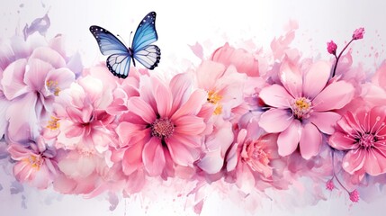 Fototapeta na wymiar a butterfly on a flower. Generative AI Art.