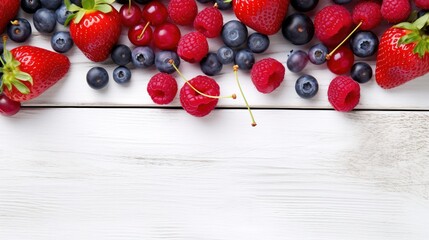 Fototapeta na wymiar a group of berries on a white surface. Generative AI Art.