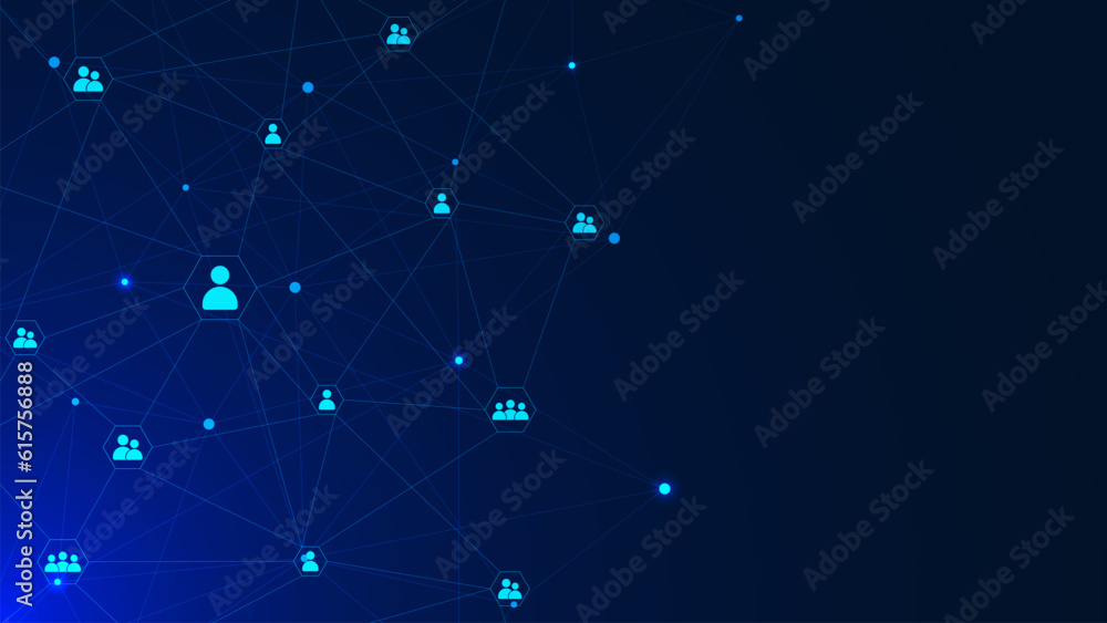 Poster network connection with connection people for global communication technology, social networking and