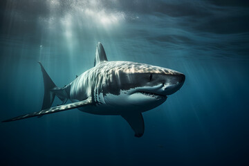 Naklejka premium The Great White Shark. Generative AI