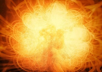 3d illustration of abstract fire flames burning in the dark
