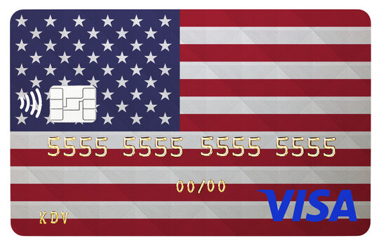 Visa card closeup for design purpose