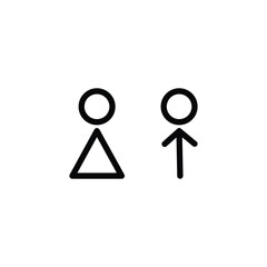 Line wc icon isolated on white background. Outline restroom symbol for website design, mobile application, ui. wc pictogram. Vector illustration, editable strok. Eps10