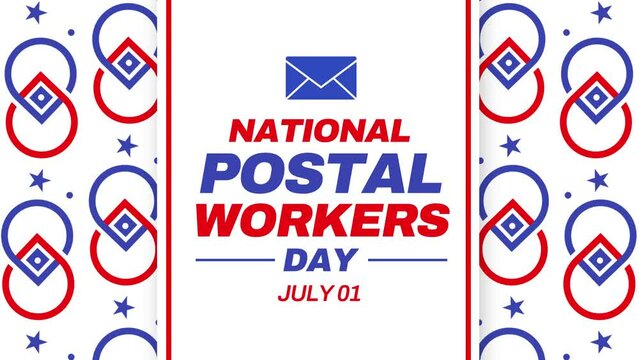 July 1st is observed as National Postal workers day in patriotic style with typography and design