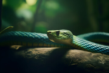The Green Mamba of the Tropical Forest. Generative AI