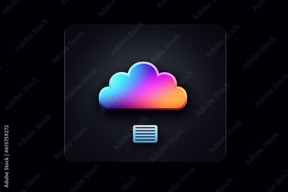 Aufkleber A sleek and simplified glyph icon representing a cloud server download. Generative AI technology.