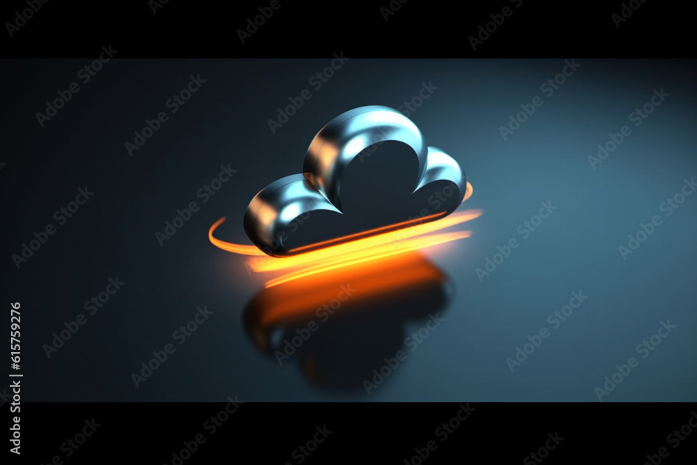 Poster an animated cloud server download icon that showcases the process of downloading files from the clou