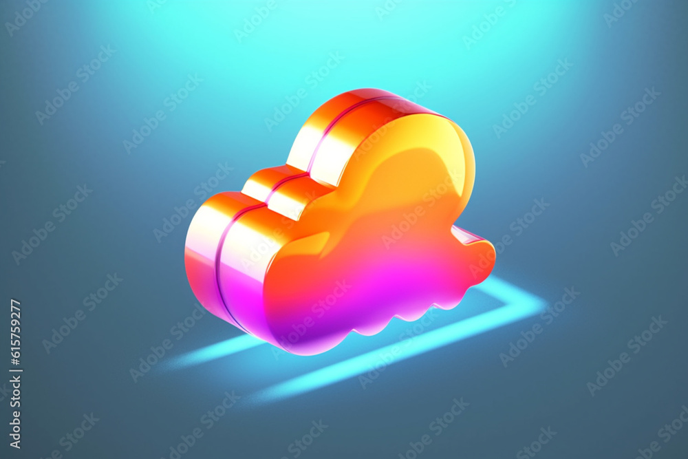 Poster an animated cloud server download icon that showcases the process of downloading files from the clou