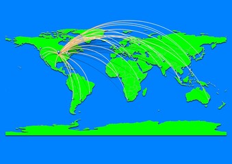 Naklejka premium Vibrant Des Moines, United States of America map - Export concept map for Des Moines, United States of America on World map. Suitable for export concepts.