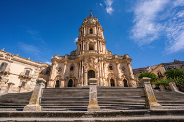 View of Modica, one of the most beautiful baroque cities in Sicily - 615759831