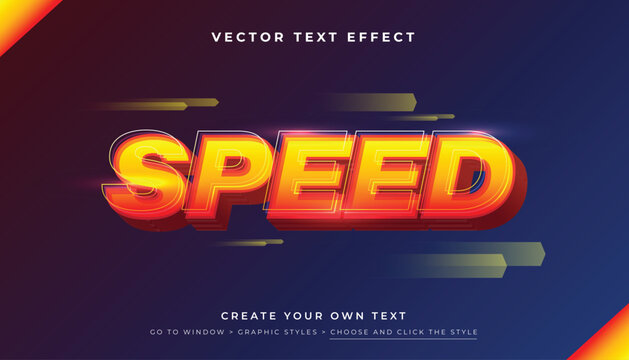 Hot Super Speed 3D editable text effect, suitable for promotion, product, headline