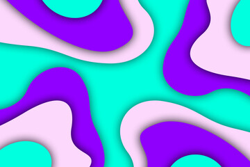 Abstract realistic paper decoration for design blue and purple colors