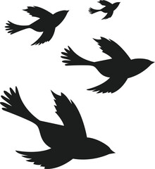 Fototapeta premium Flying birds silhouette icon, Vector, Vector silhouette flying birds, Vector Collection of Bird Silhouettes. Note: Editable