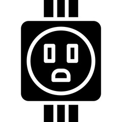 power socket solid icon