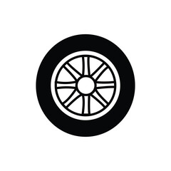 Fototapeta premium wheel linear icon - vector minimal car tire symbol or sign