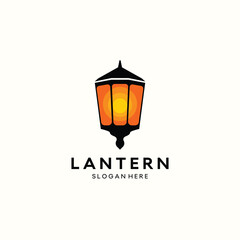 Fototapeta na wymiar lantern lamp logo design. lantern lamp logo vector. lantern illustration